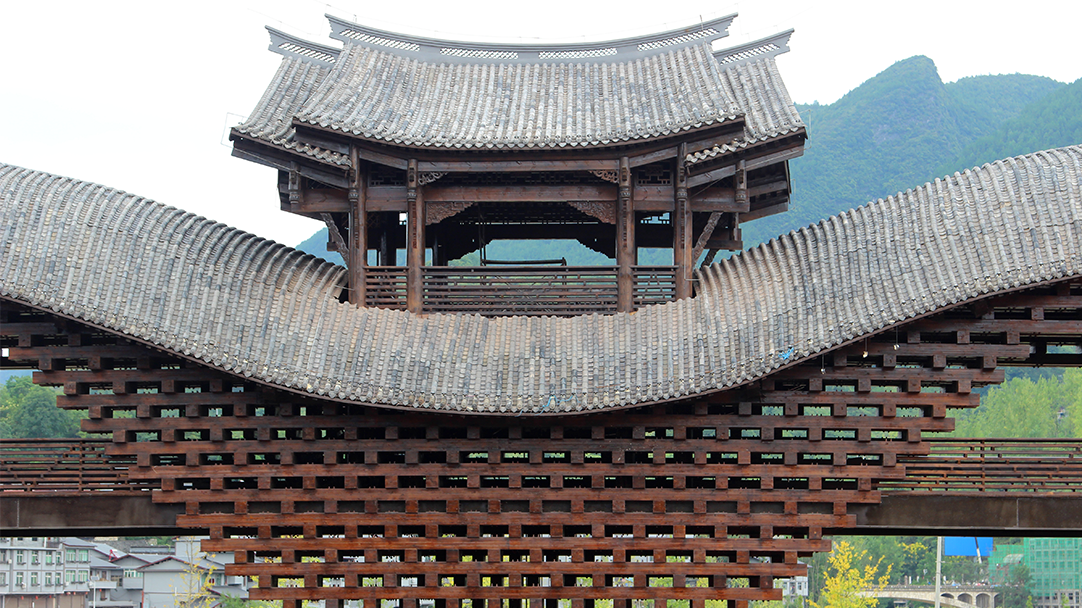 Zhuoshui szél és eső által fedett híd, Qianjiang, Chongqing